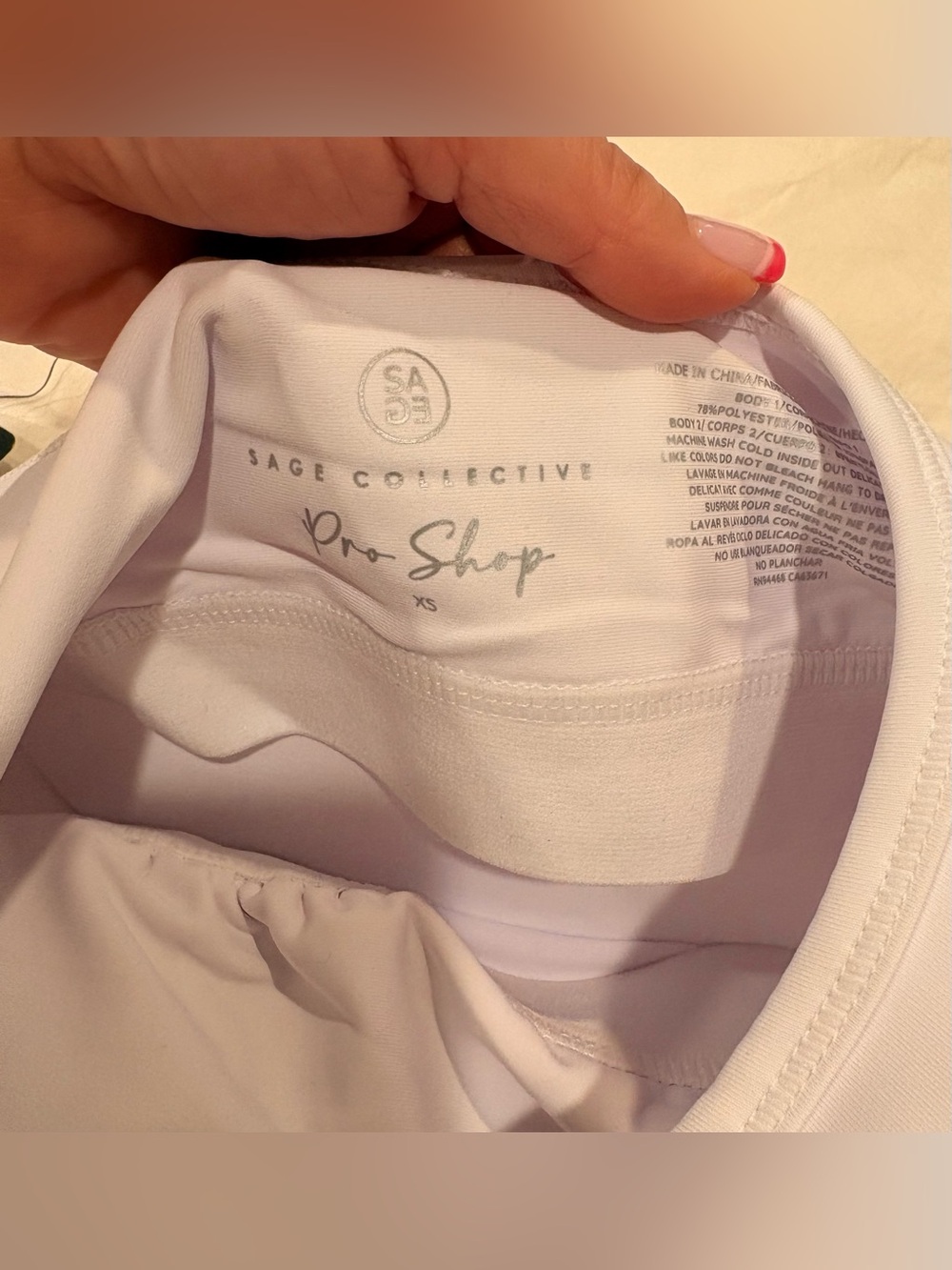 Sage Collective Pro Shop White Tennis Dress XS NWT Shelf Bra Skort - Picture 8 of 10